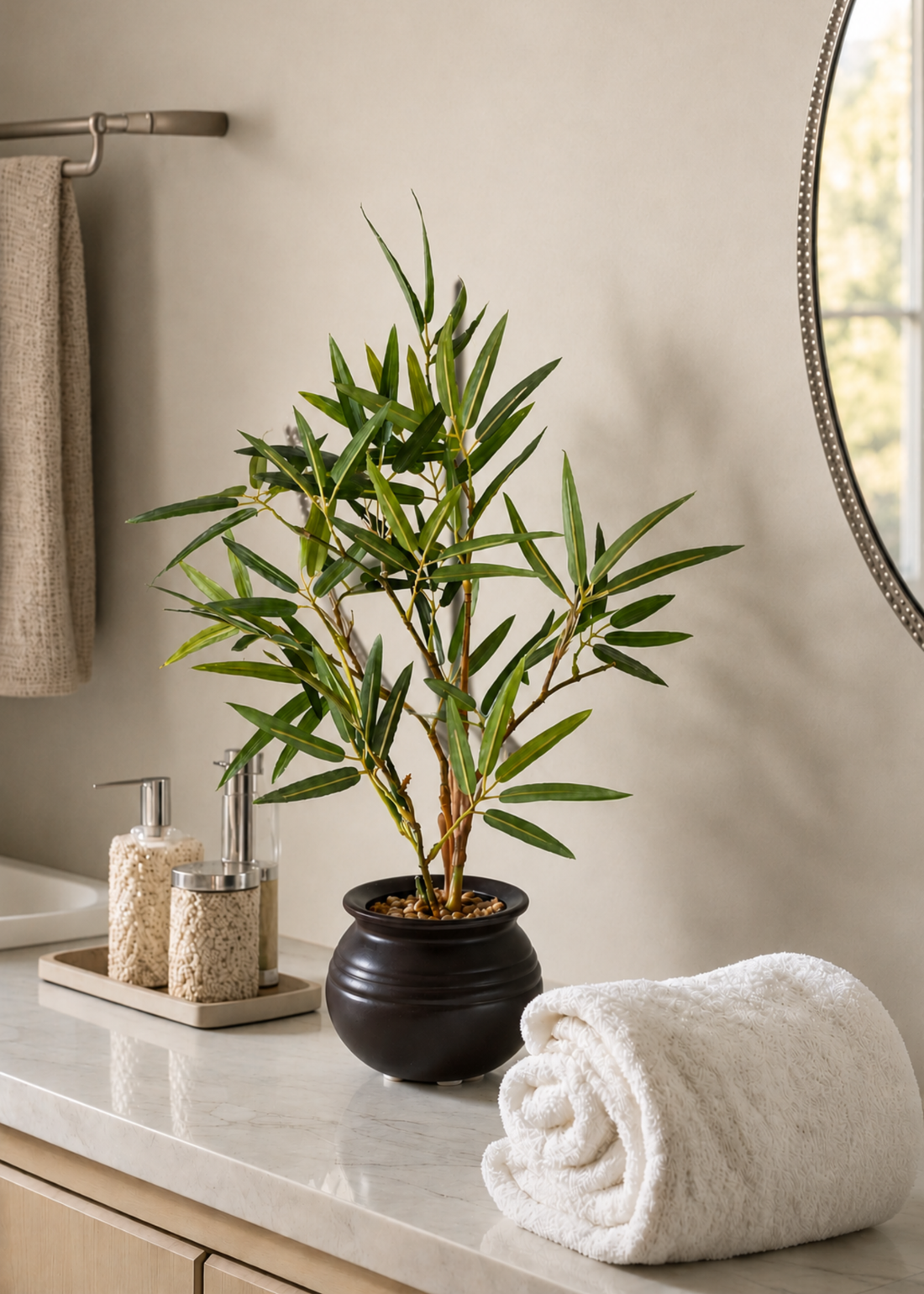 Artificial Lucky Bamboo Bonsai Plant