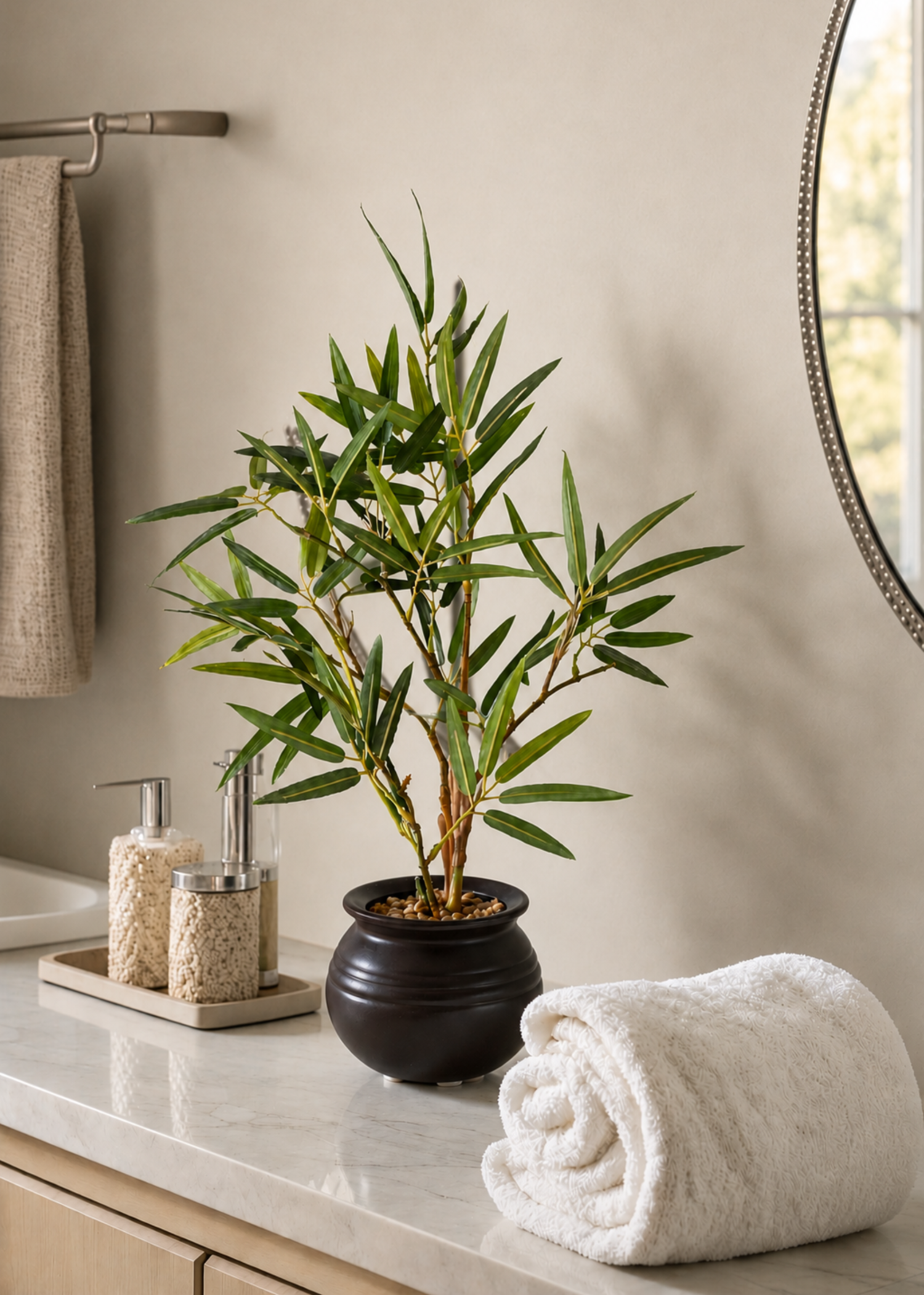 Artificial Lucky Bamboo Bonsai Plant