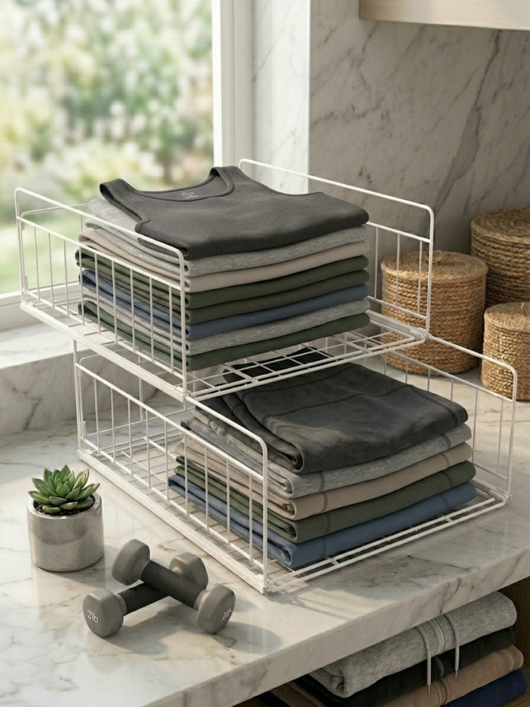 Wardrobe Stackable Rack  (2 -Tier)