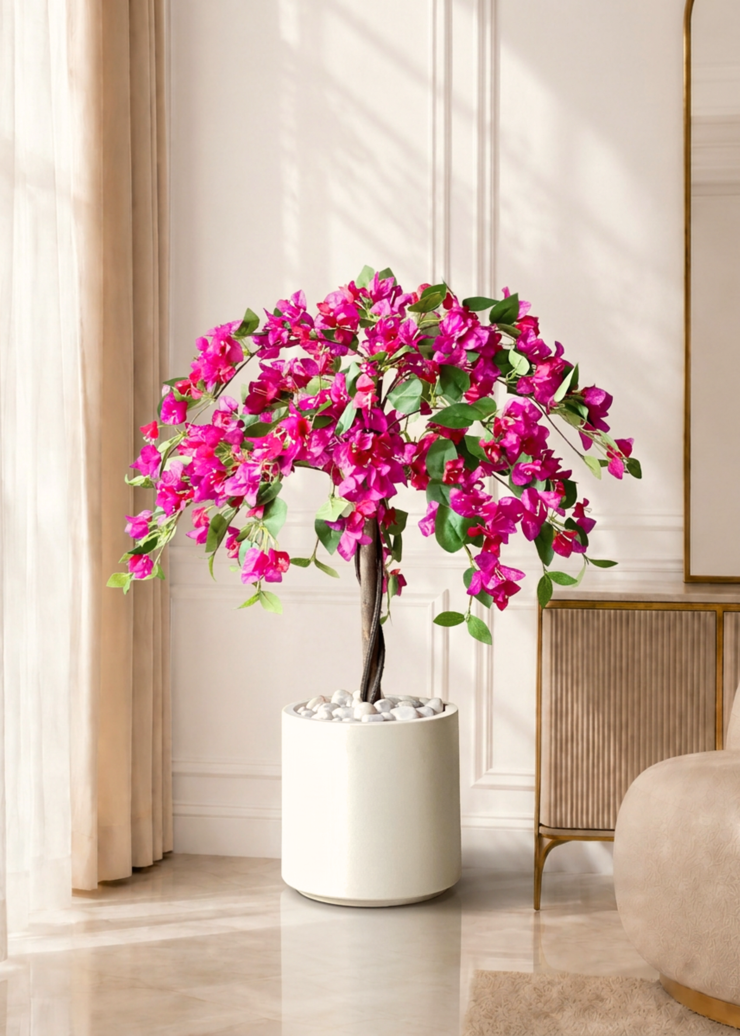 Artificial Pink Bougainvillea Plant - 3.5 Feet