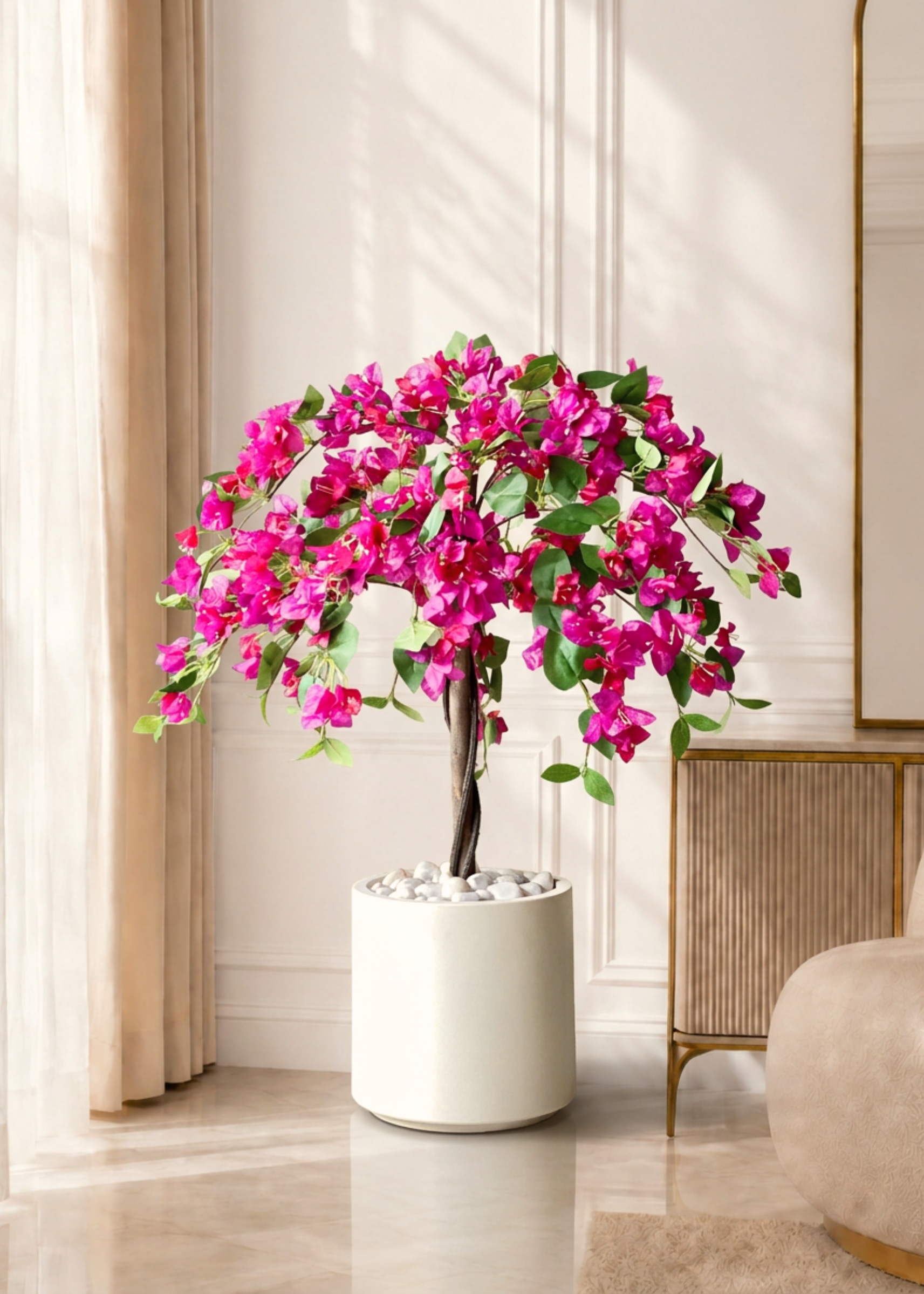 Artificial Pink Bougainvillea Plant - 3.5 Feet