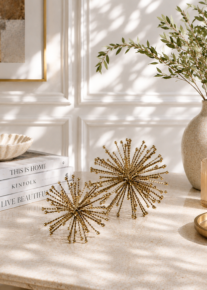 Braided Gold Balls - Set of 2
