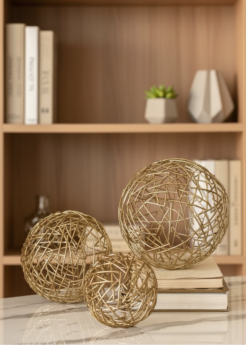 Sphere Set of 3  - Gold