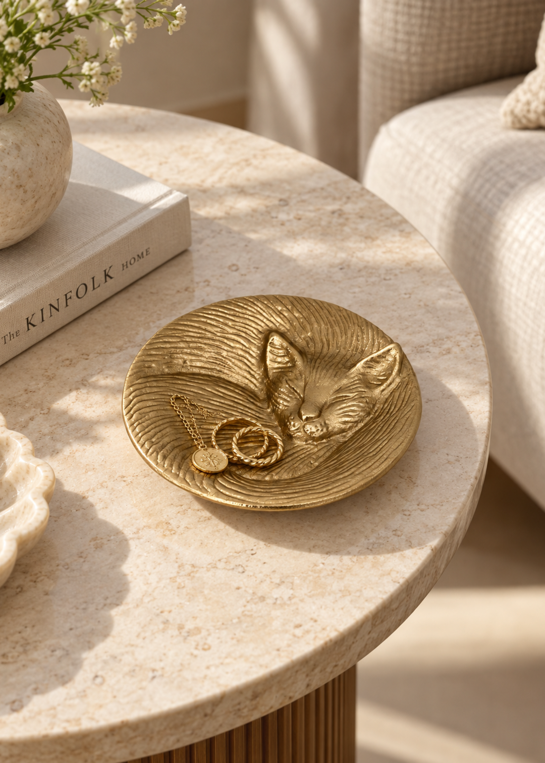 Felina Gold Cat Trinket Tray