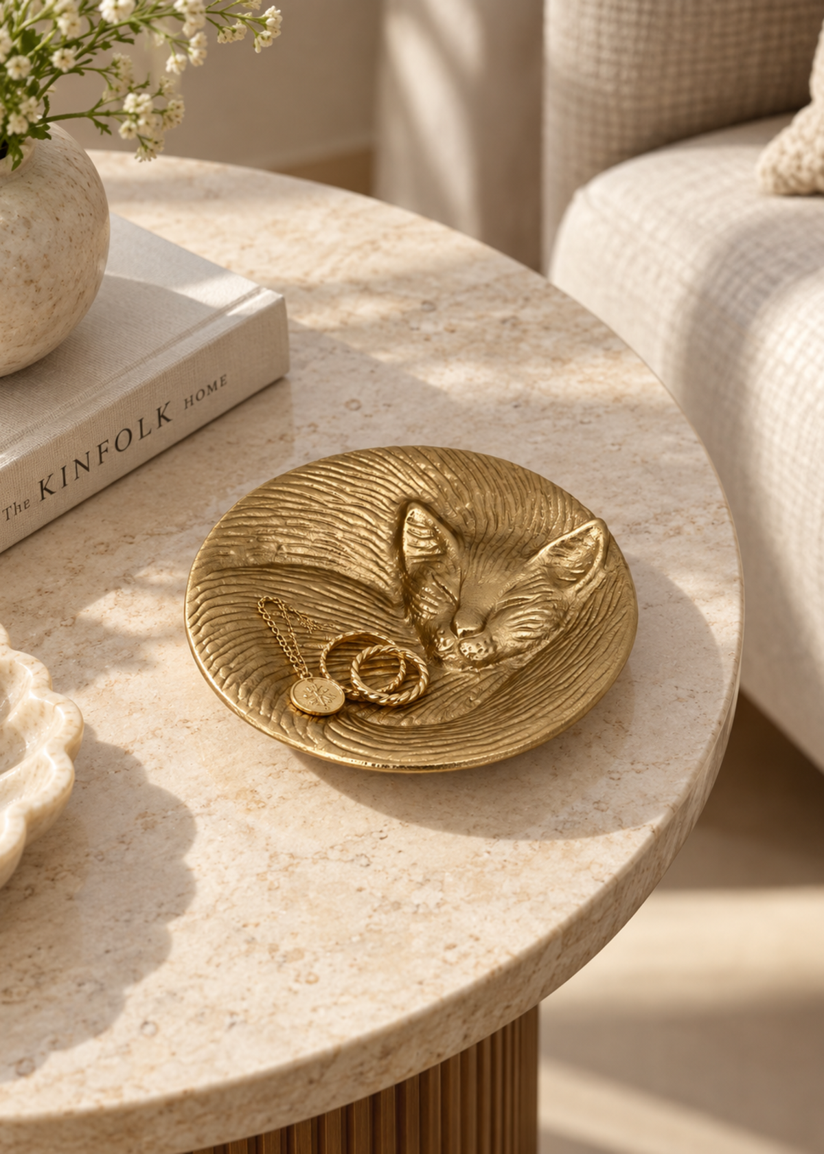 Felina Gold Cat Trinket Tray