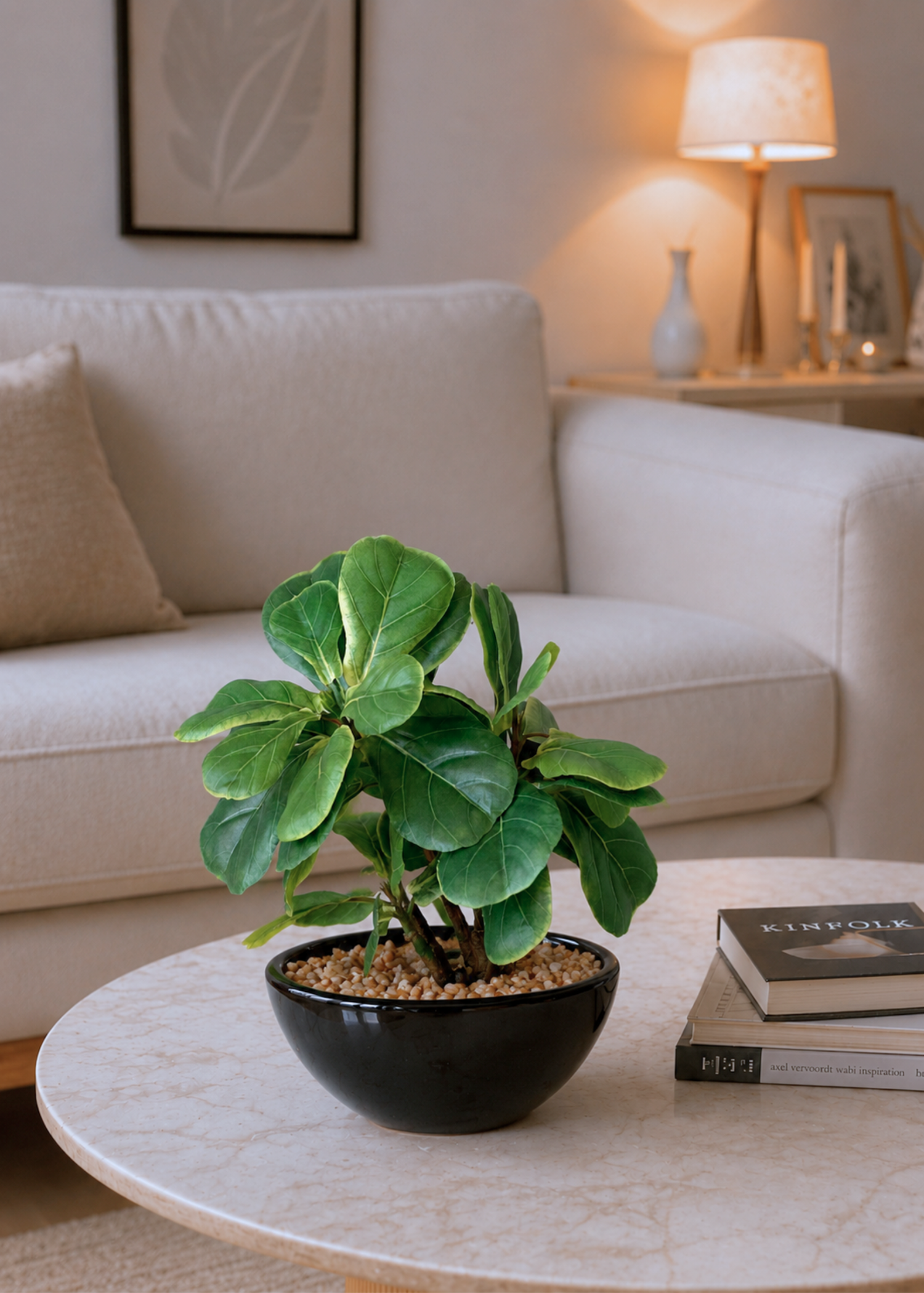 Artificial Fiddle Fig Bonsai Plant -1 Feet