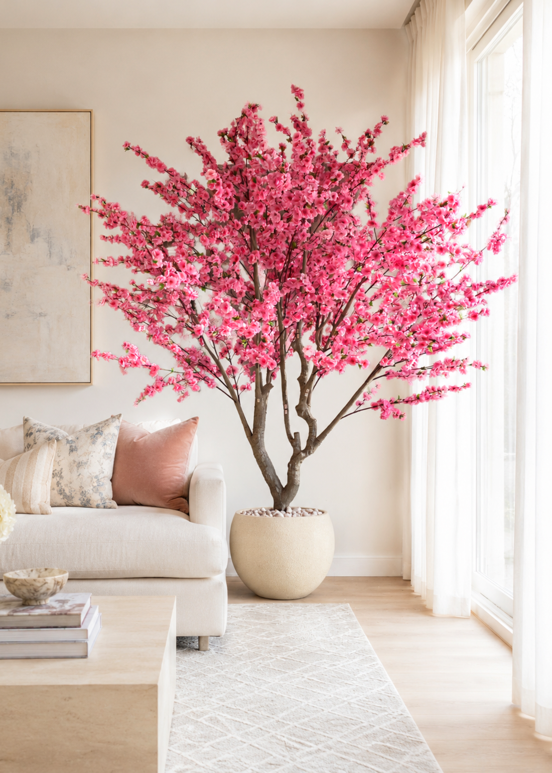 Artificial Cherry Blossom Plant - 8 Feet