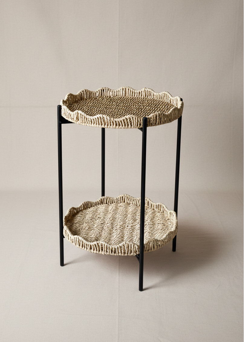 Two-Tier Rattan Organiser