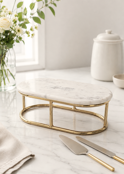 Soho Oval Marble Cake Stand – Set of 2