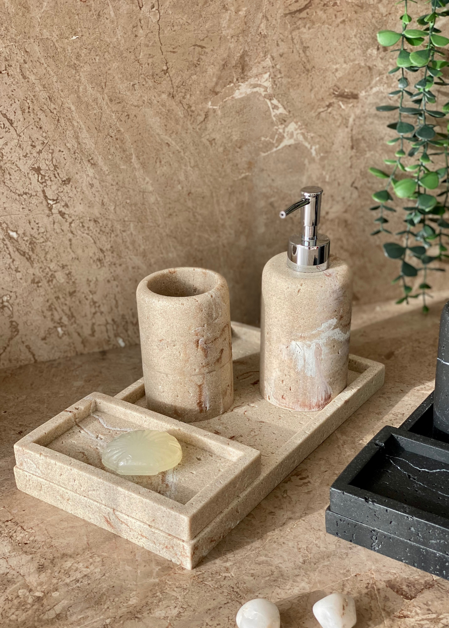 Carrara Bathroom Set - Beige (Set of 3)