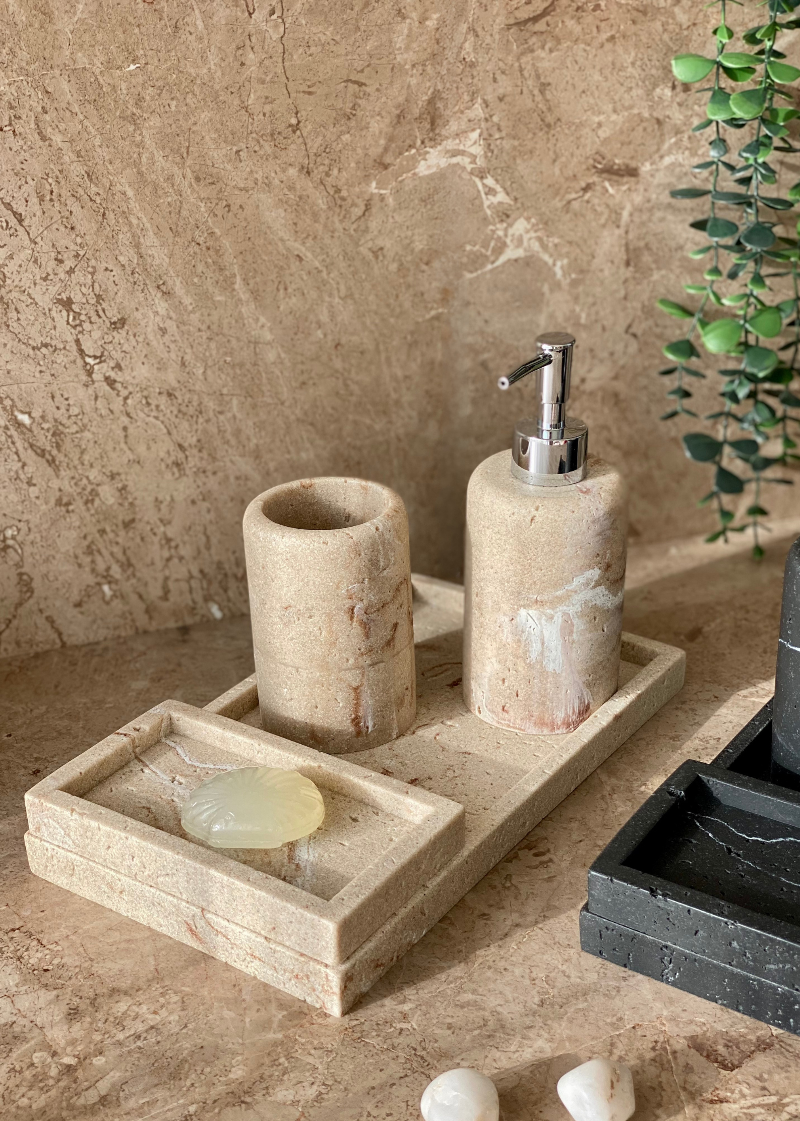Carrara Bathroom Set - Beige (Set of 3)