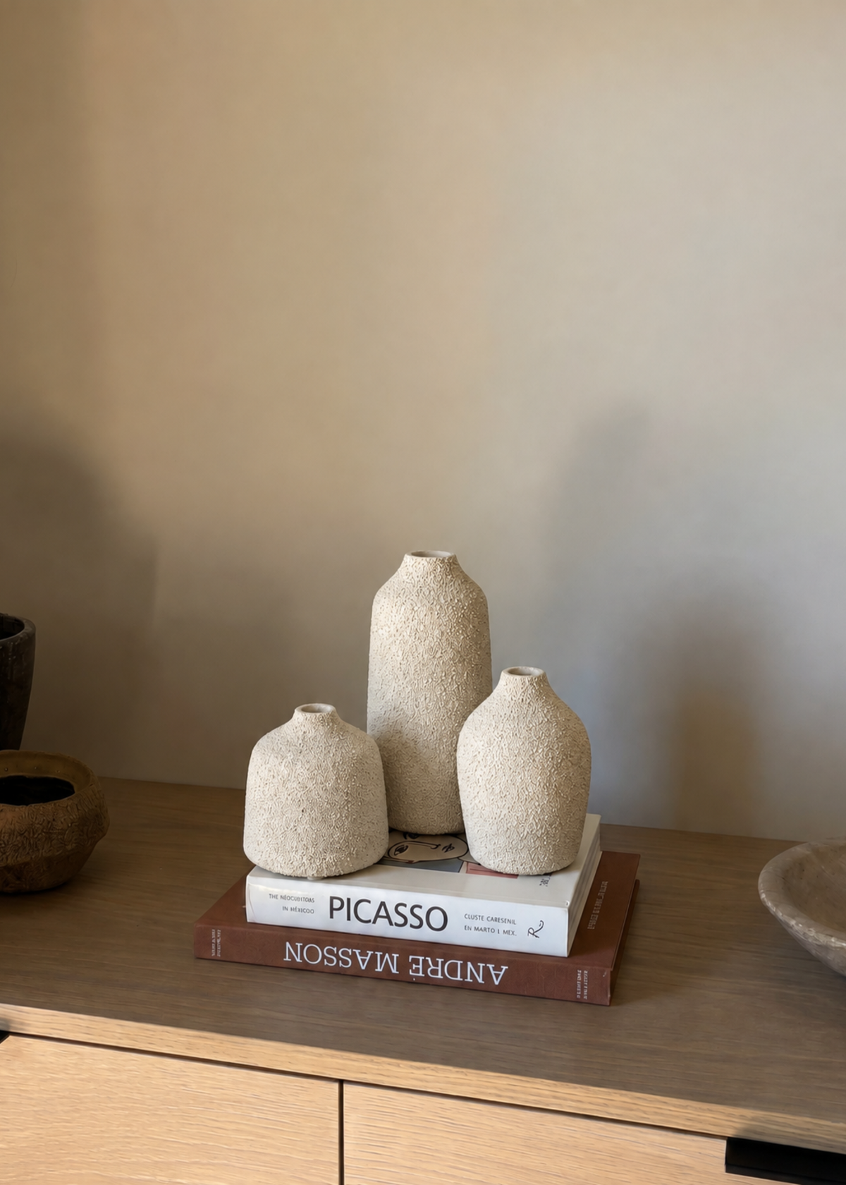 Elma Small Glass Vase - Textured (Set of 3)