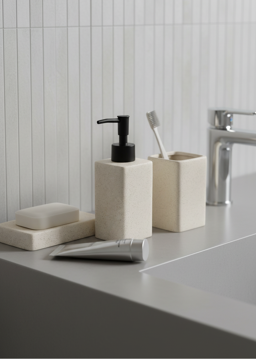 Slate Bathroom Set - Beige