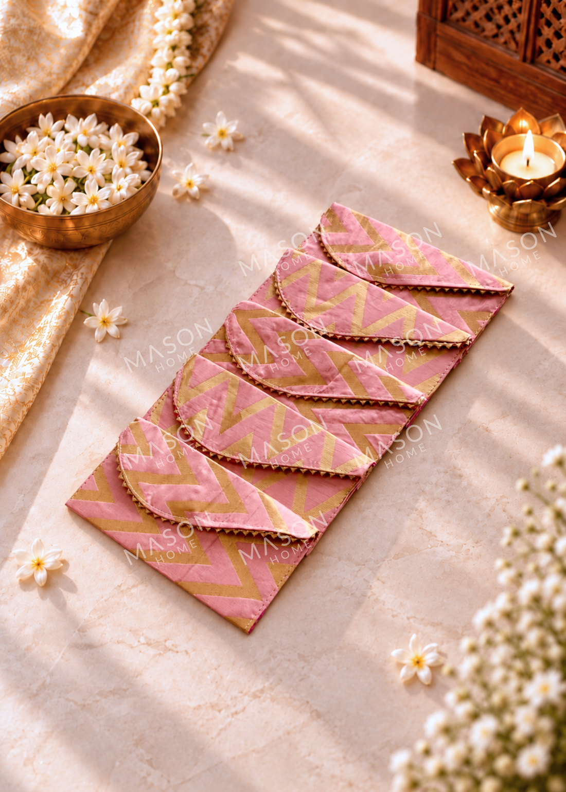 Festive Evara Envelope Pink - Set of 5