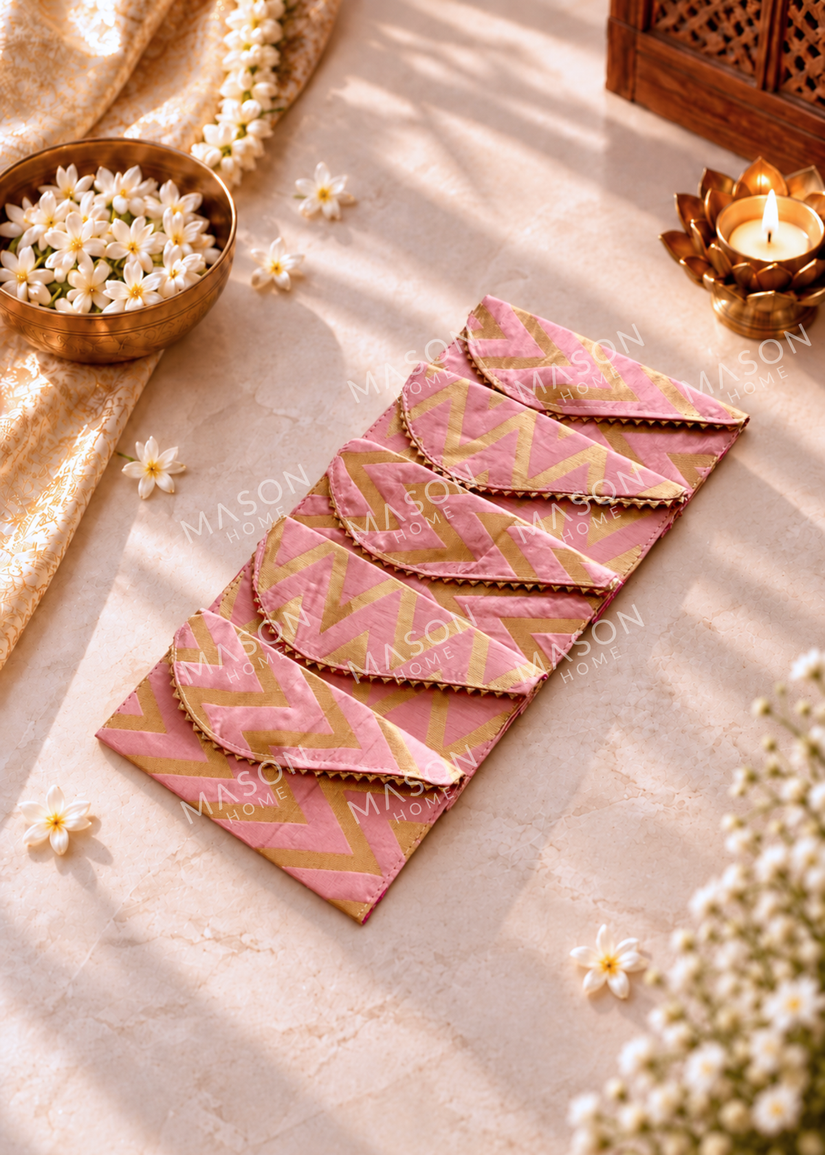 Festive Evara Envelope Pink - Set of 5