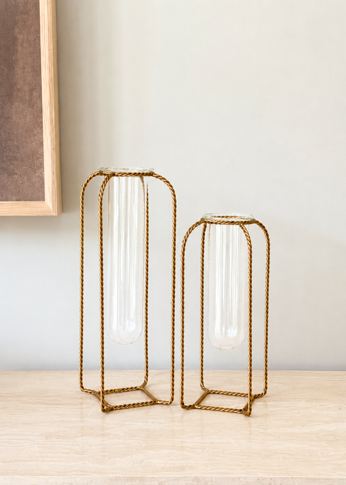 Braided Gold Test Tube Vases