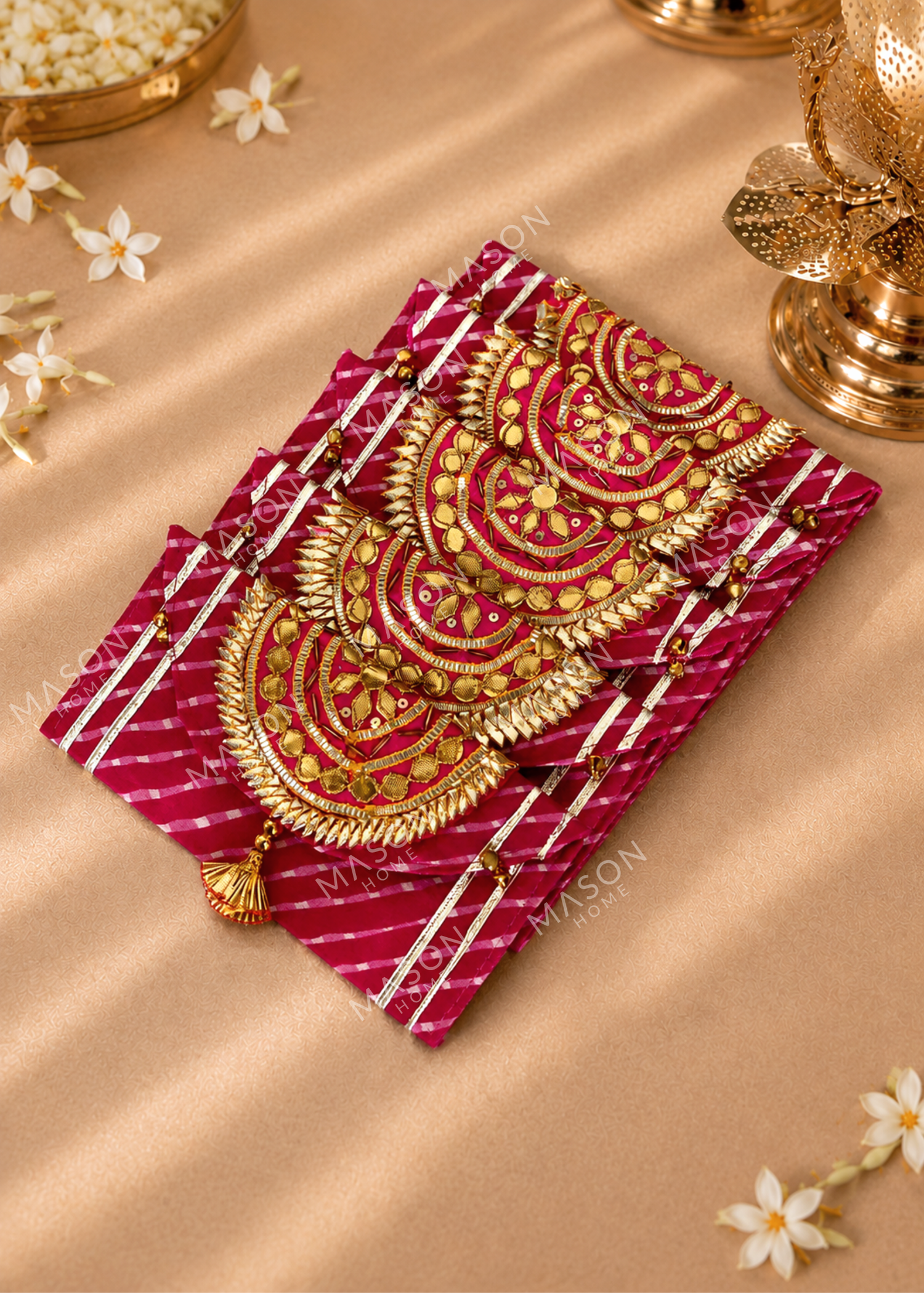 Festive Zari Envelope Pink - Set of 5