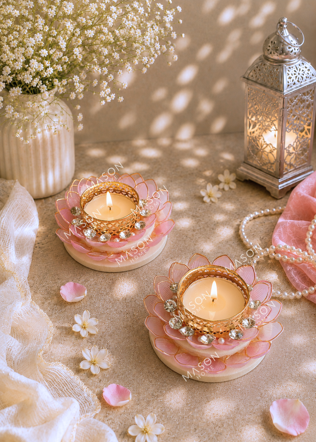 Festive Aurelia Bloom Diya - Set of 2