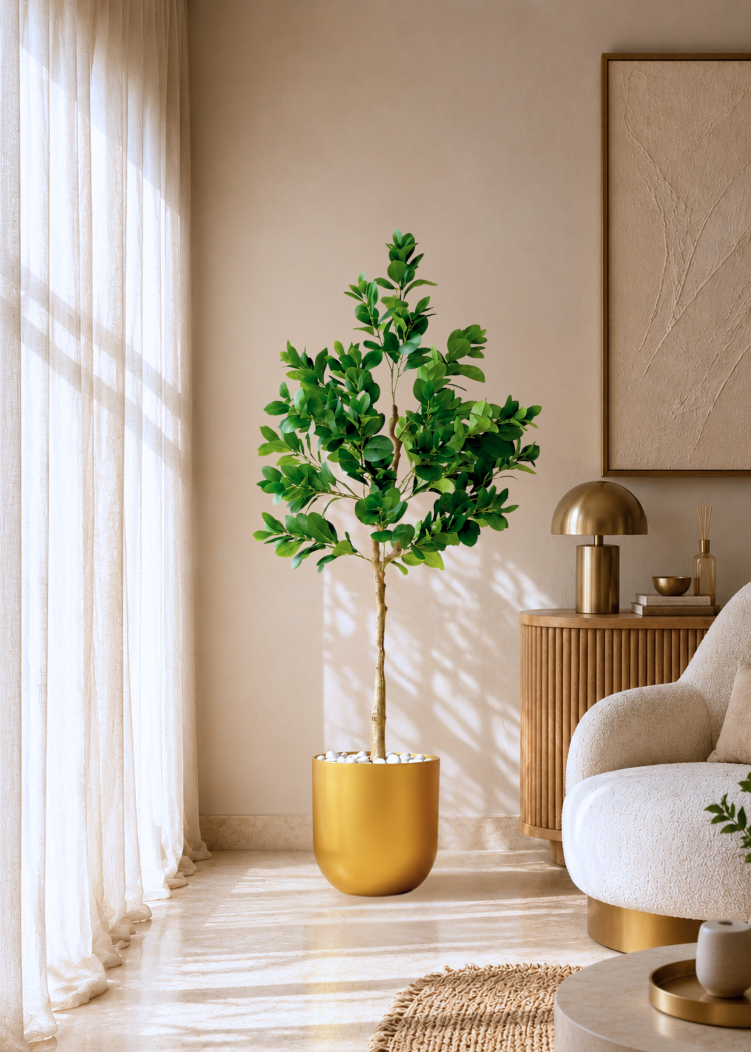 Artificial Serene Peperomia Plant  - 5 Feet