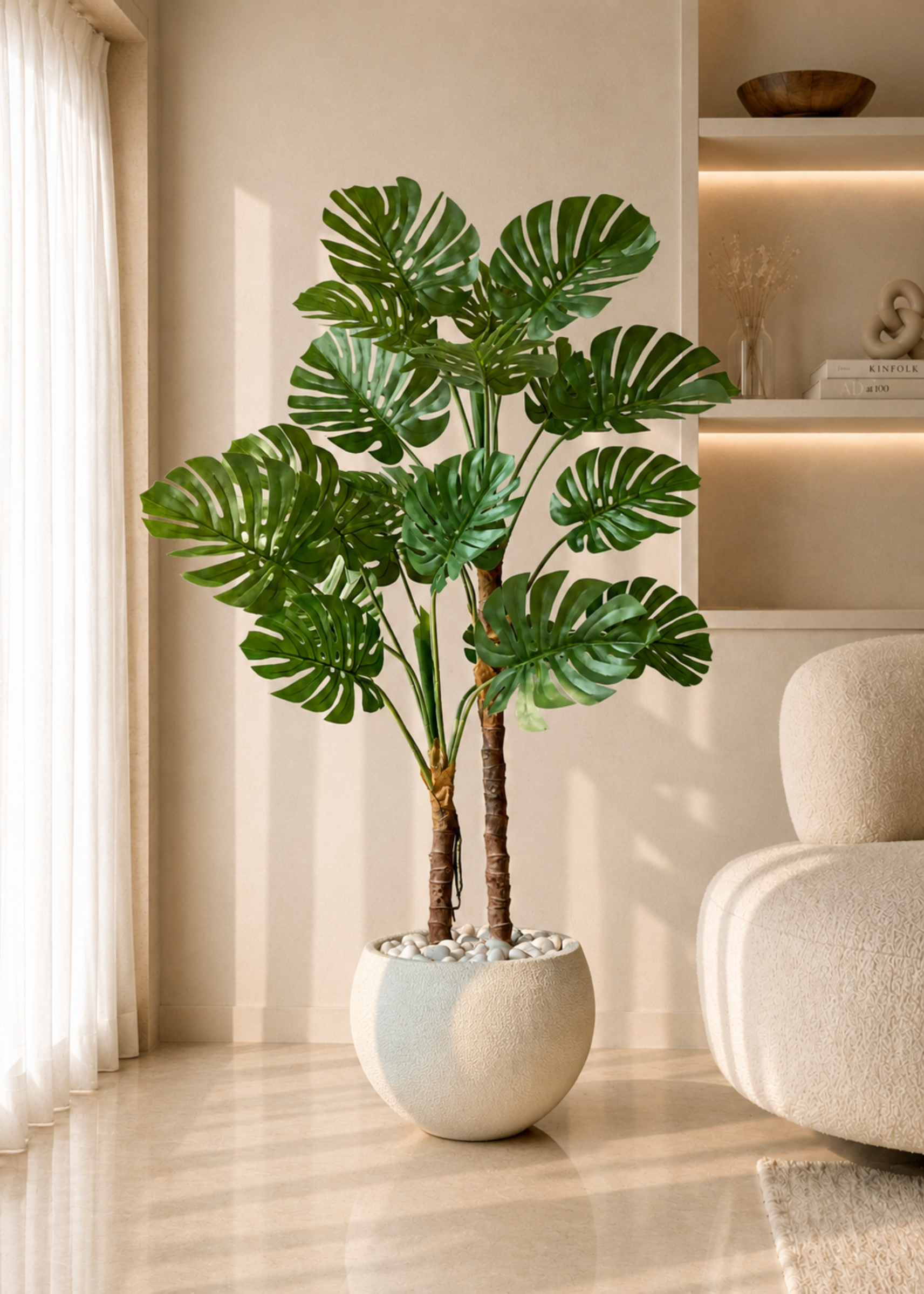 Artificial Dual Monstera Plant - 4 Feet