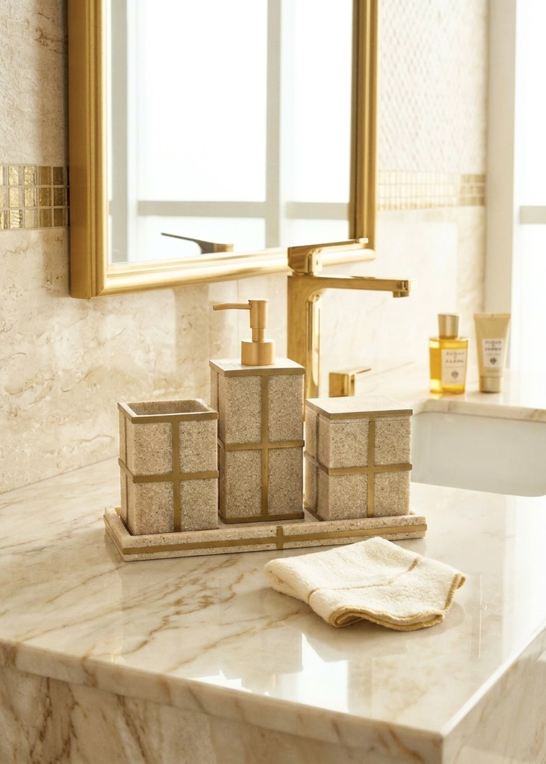 Axia Bathroom Set - Beige (Set of 4)
