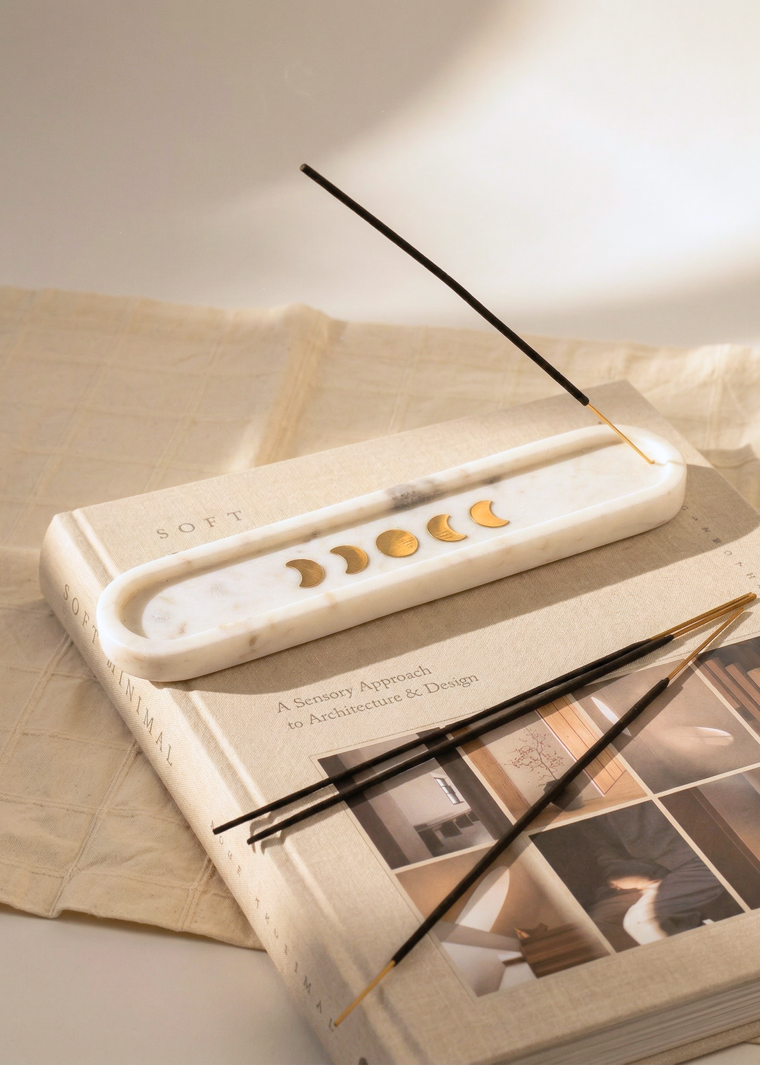 Celestial Marble Incense Holder- White