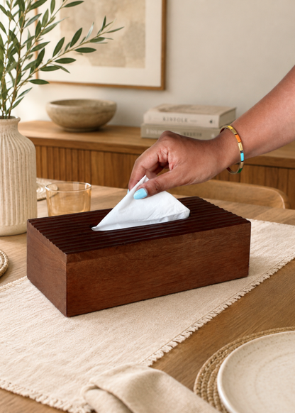 Contour Wooden Tissue Box