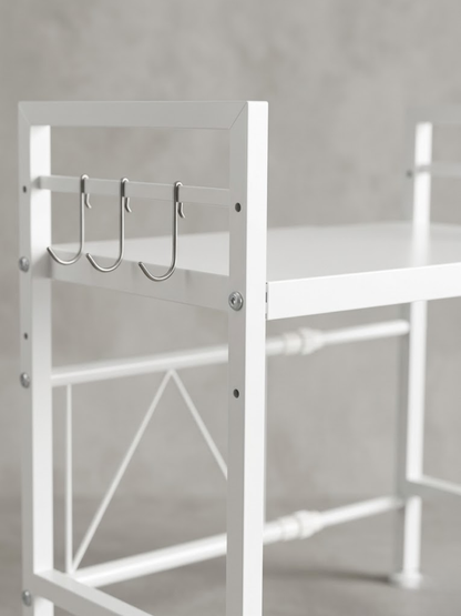 Expandable Microwave Stand - White