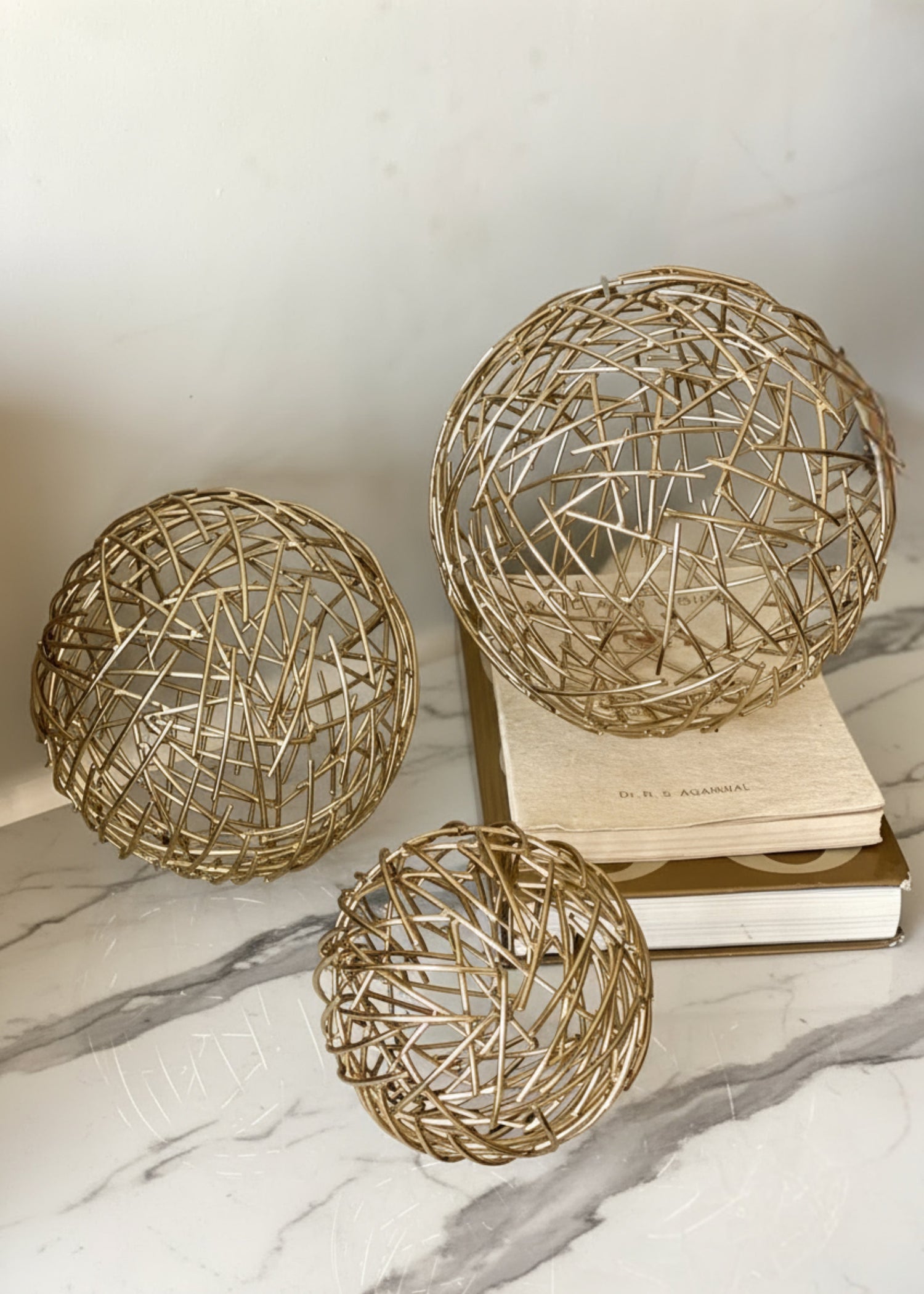 Sphere Set of 3  - Gold