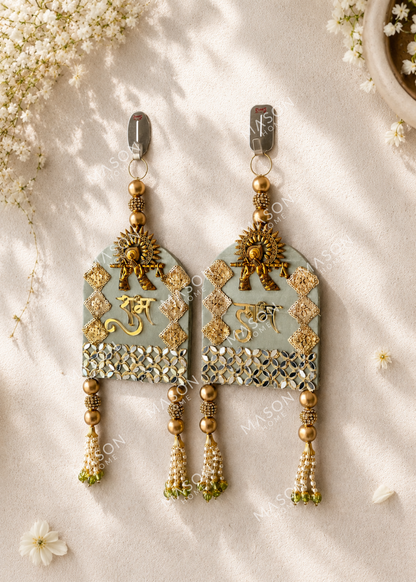 Festive Bansuri Shubh Labh Latkan - Mint Green