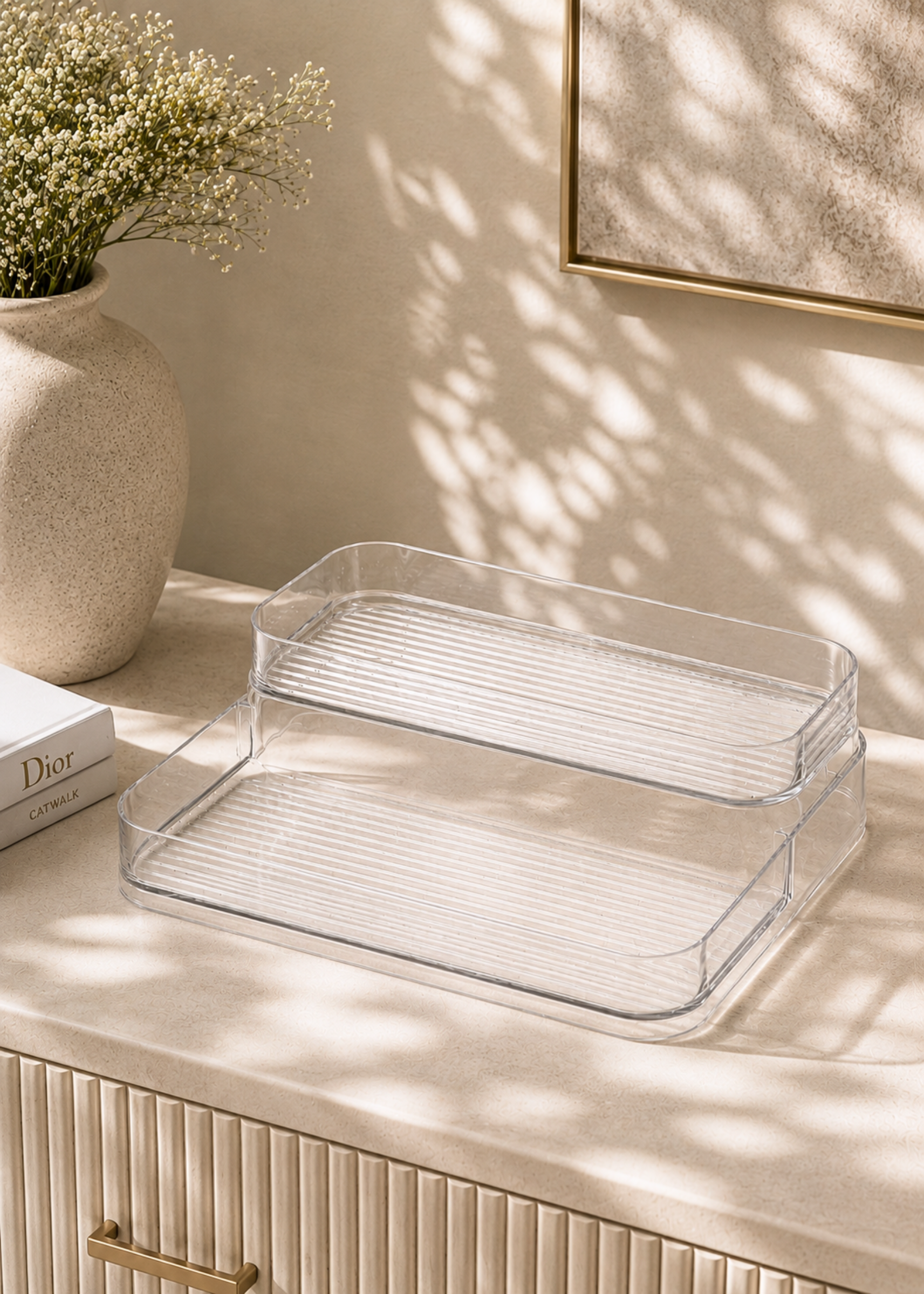 2-Tier Transparent Storage Rack