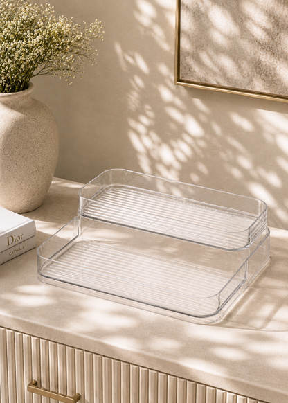 2-Tier Transparent Storage Rack