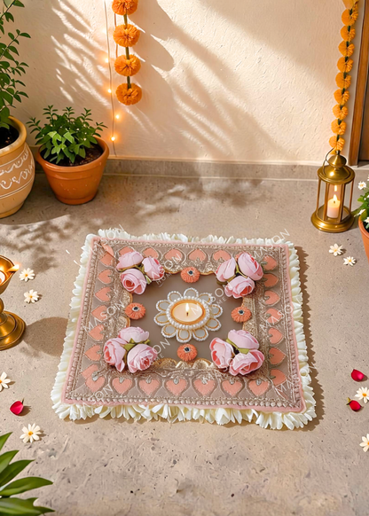 Festive Peach Blossom Rangoli