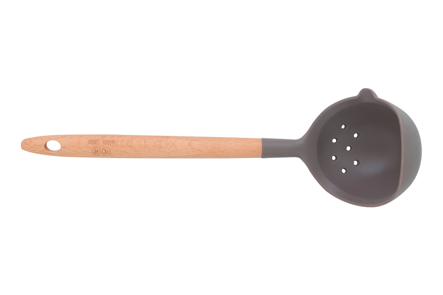 Izumi Silicone Slotted Ladle With Beech Wood Handle