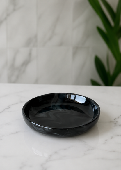 Swirl Bathroom Set – Black (Set of 3)