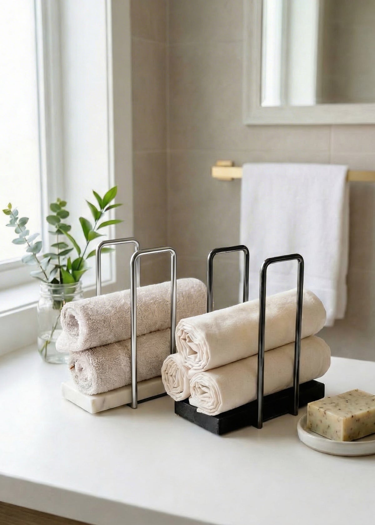 Imperial Napkin Holder - White &amp; Silver