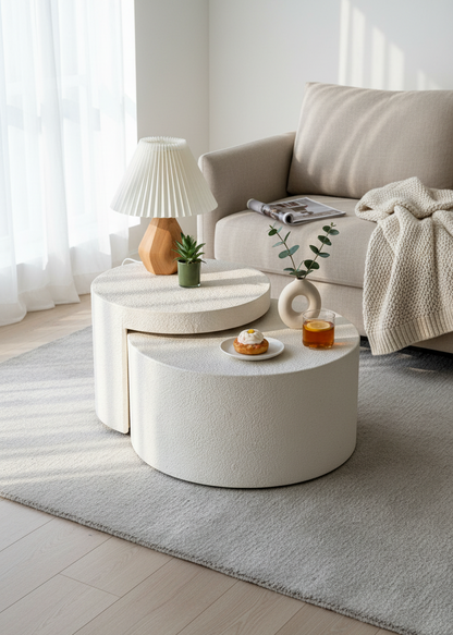 Moon Nesting Tables - Ivory (Set of 2)