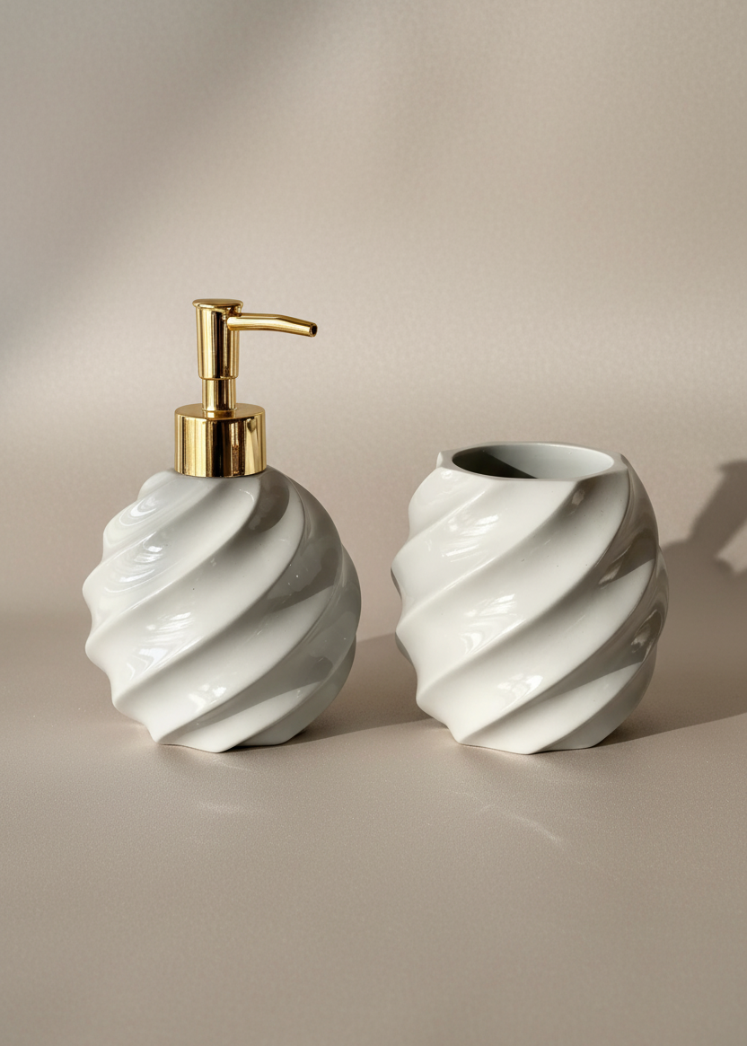 Swirl Bathroom Set - Grey