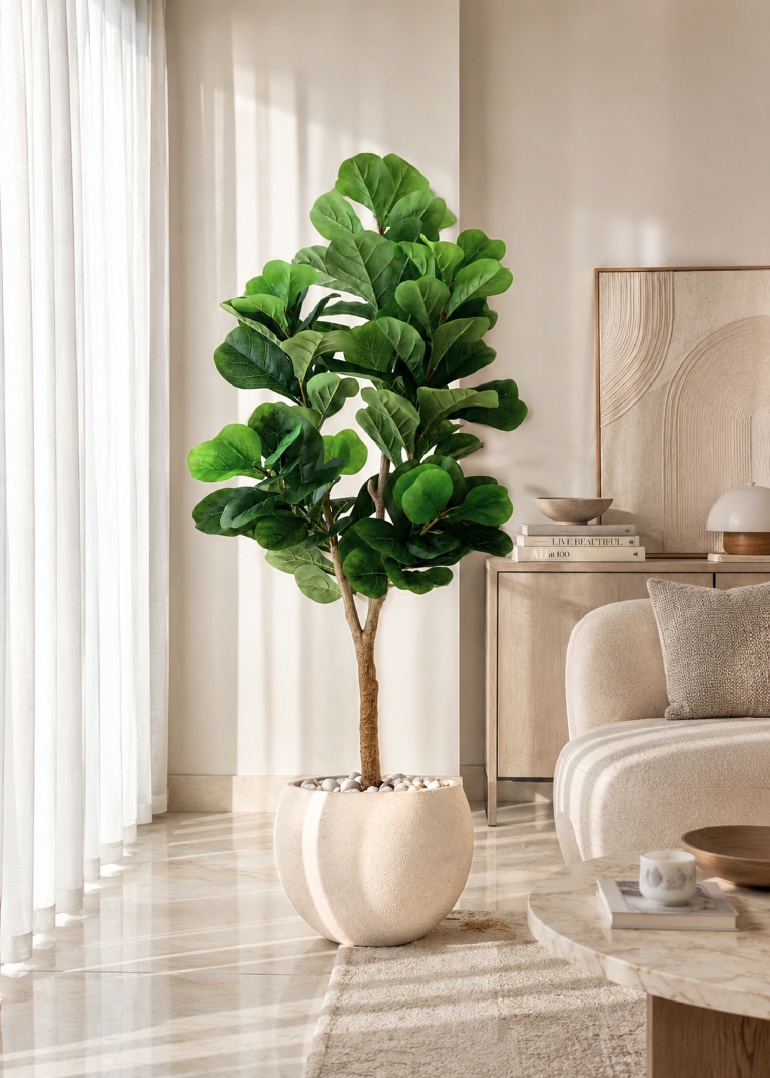 Artificial Decadent Fiddle Plant - 5 Feet