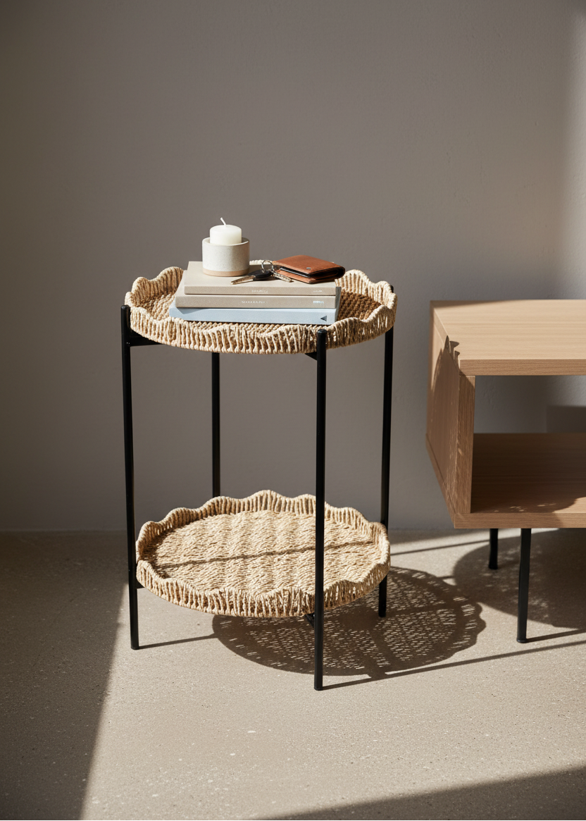 Two-Tier Rattan Organiser