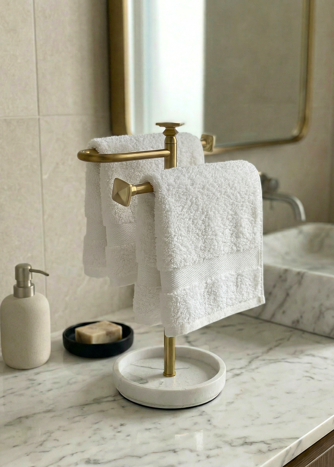 Halo Hand Towel Stand - White