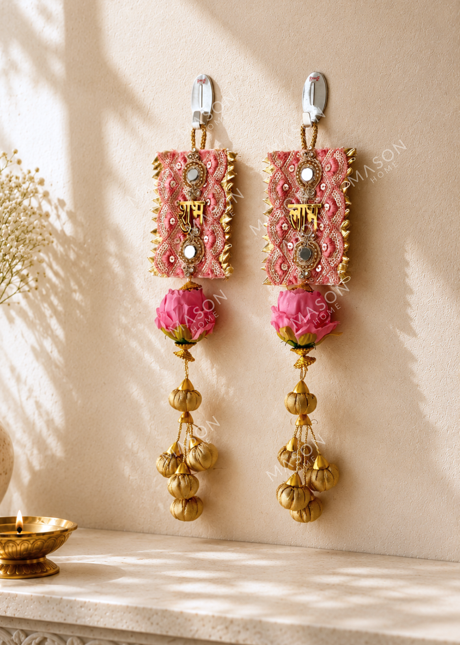 Aarna Lotus Shubh Labh Hanging – Pink
