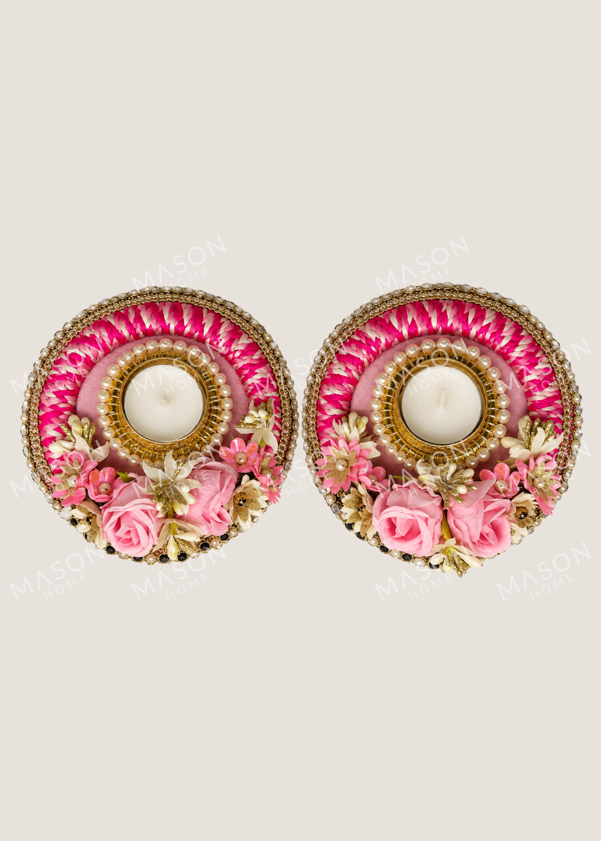 Azure Tealight Holder Pink - Set of 2