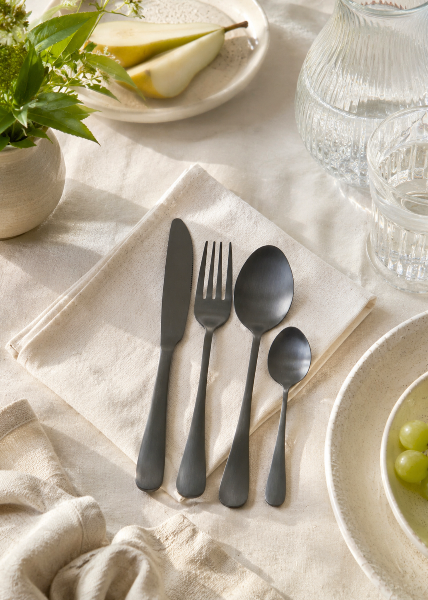 Black Cutlery Set - 24pcs