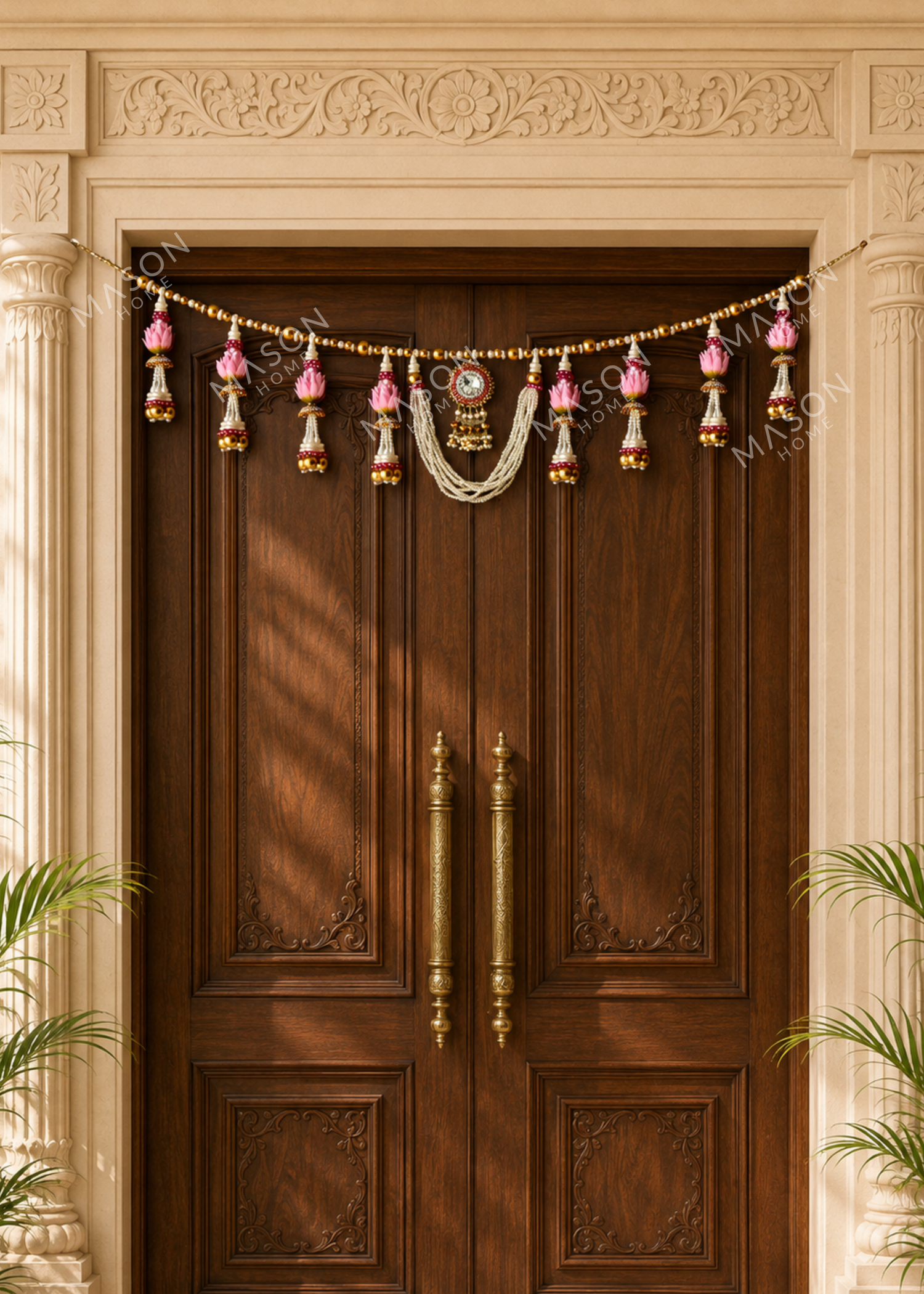 Festive Pink Lotus Toran