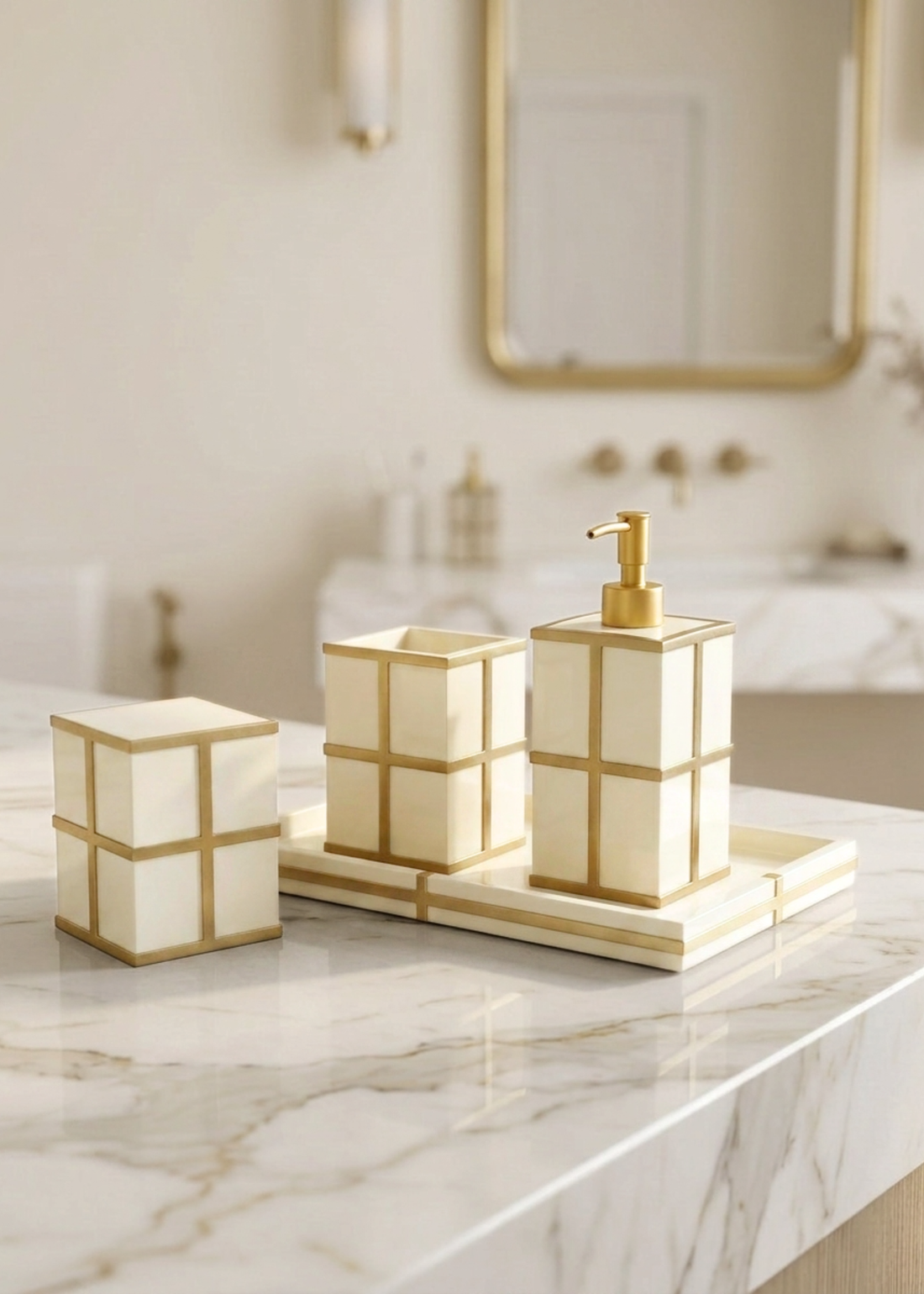 Axia Bathroom Set - Ivory (Set of 4)