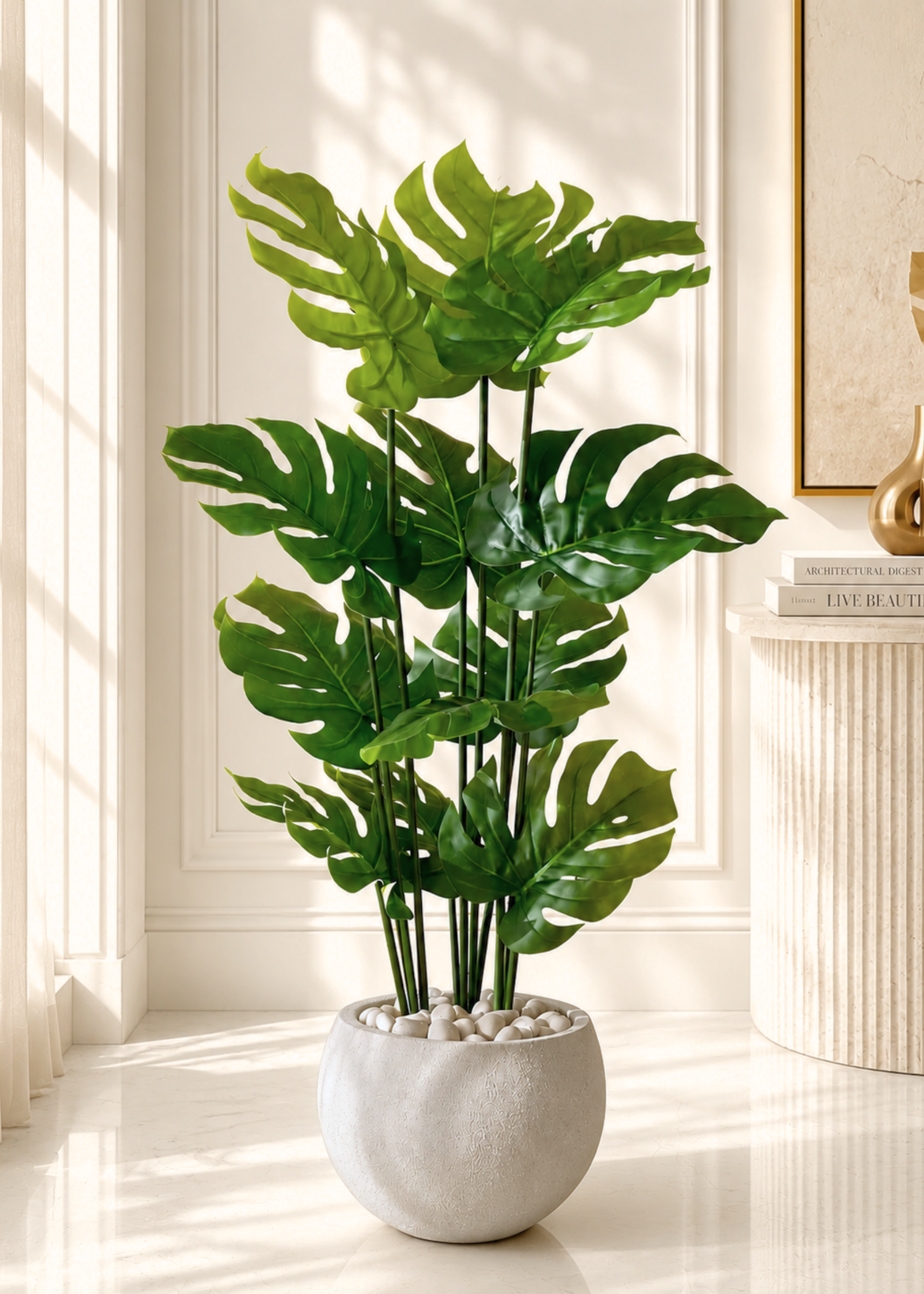Artificial Lush Monstera Plant - 4 Feet