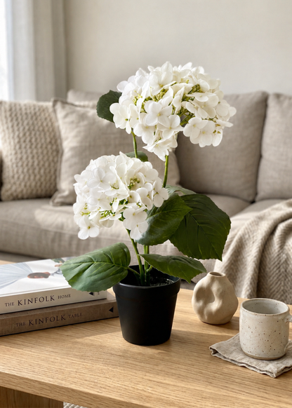 Artificial Botanic Hydrangea Plant - White