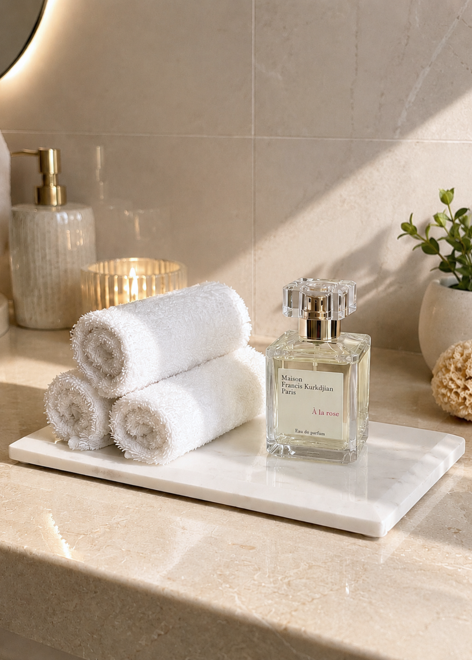 Auric White Marble Flat Tray