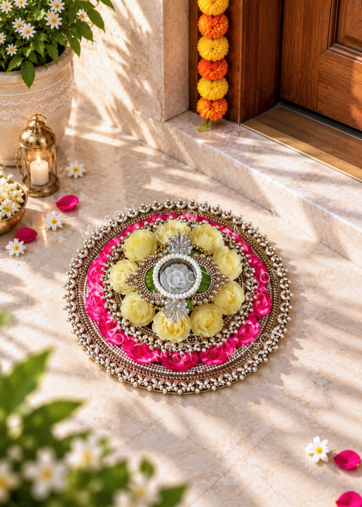Festive Royal Blossom Rangoli